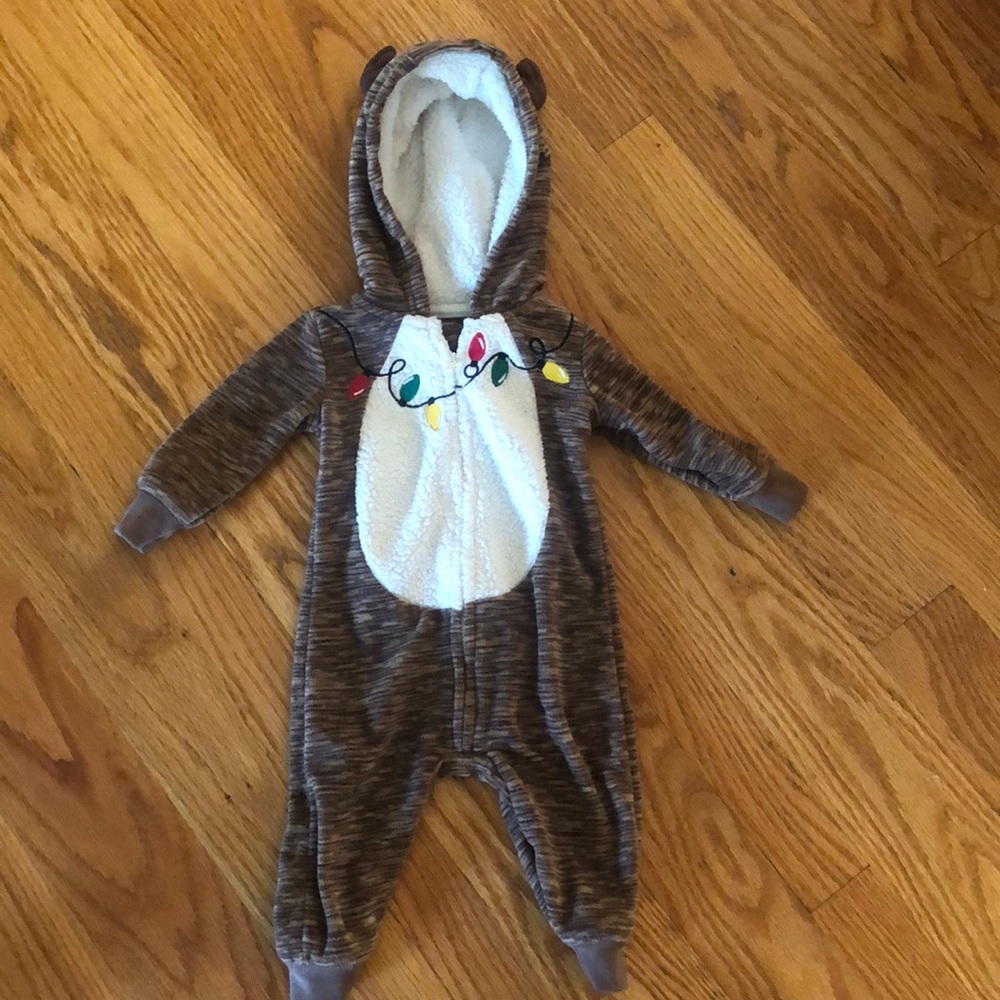 Carters Reindeer microfleece bodysuit. 6M